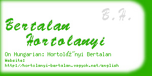 bertalan hortolanyi business card